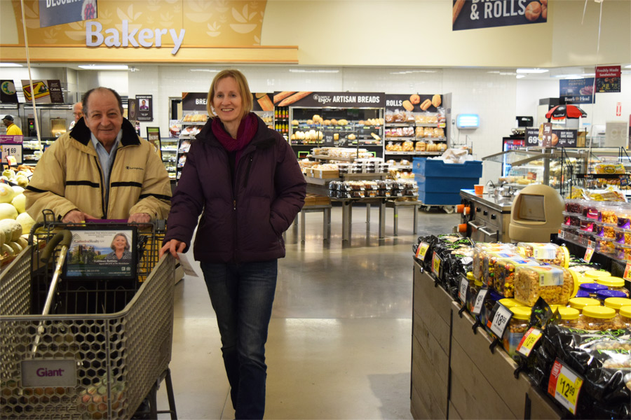 Mr. Shelly Martin and volunteer Michele McNally grocery shop together every other week.